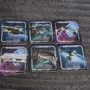 Vintage Glossy Star Trek Drink Coasters The Next Generation 1997 Lot of 9